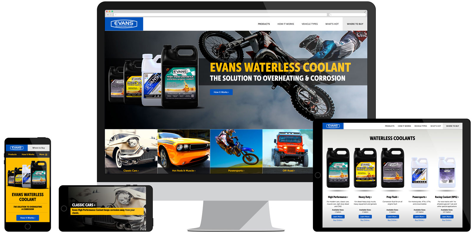 Evans Waterless Coolant Website Development