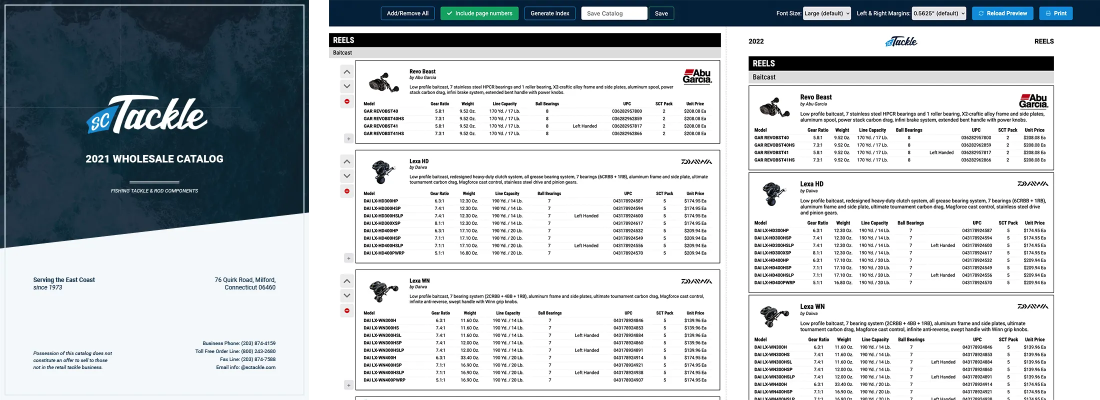 Southern Connecticut Tackle Catalog Generator Tool