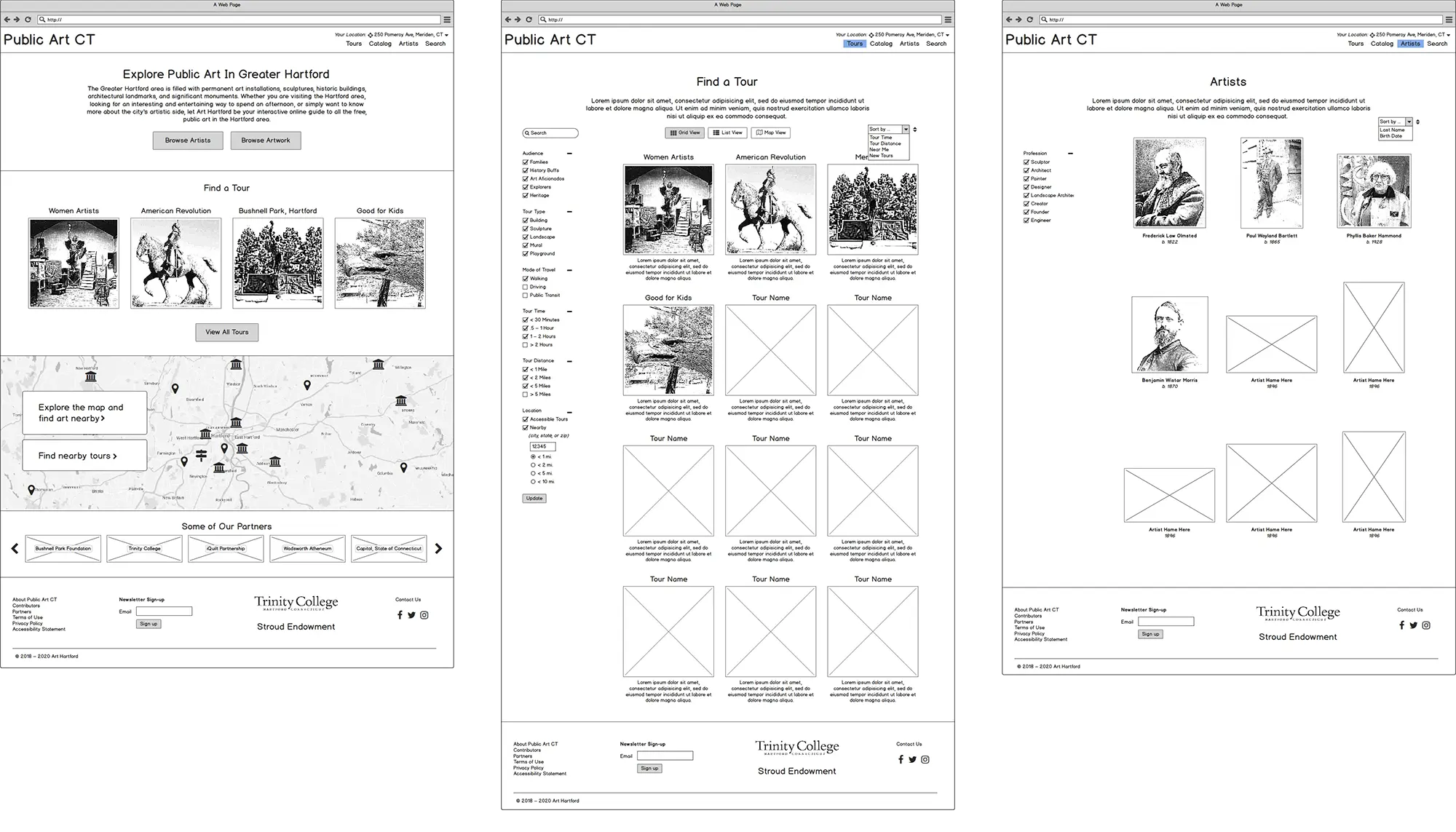 Public Art CT Wireframes